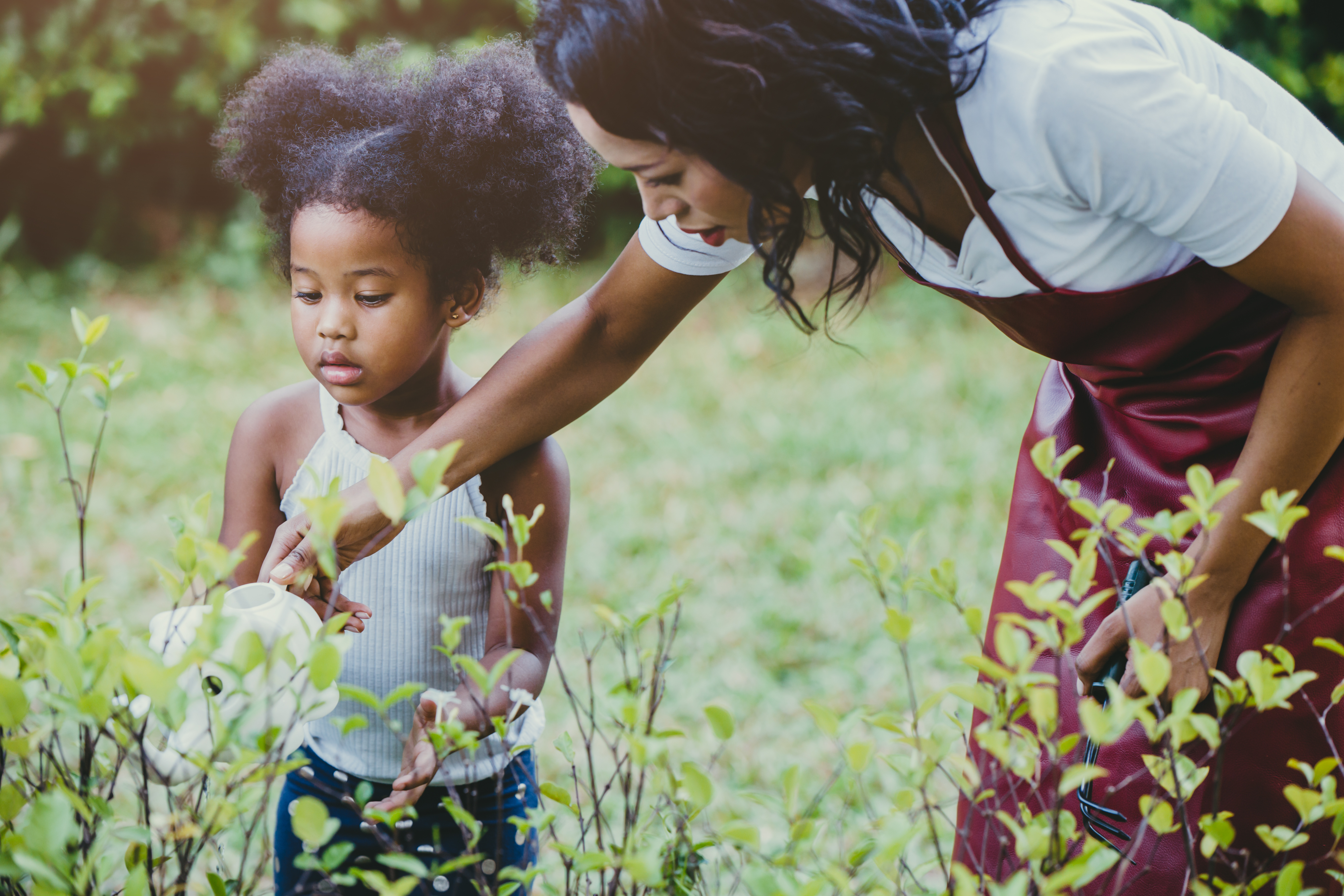 Mother & Daughter Enjoying Nature