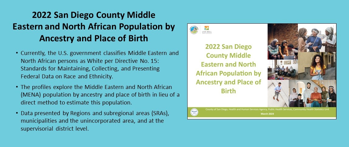 2022 San Diego County Middle Eastern and North African Population by Ancestry and Place of Birth profiles are here!