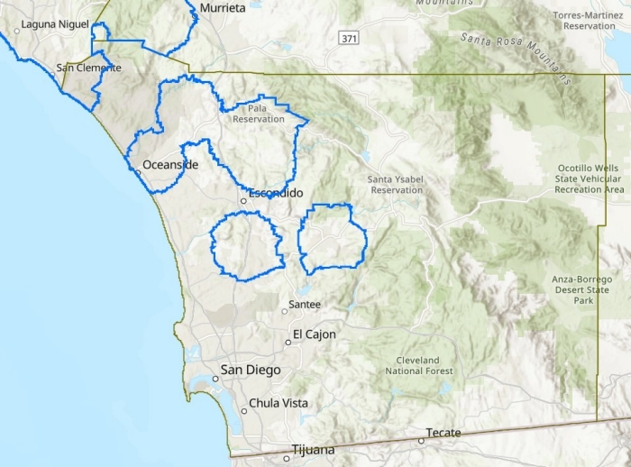 March 2026 HLB Quarantine Map San Diego Citrus Quarantine Map (as of March 2026)