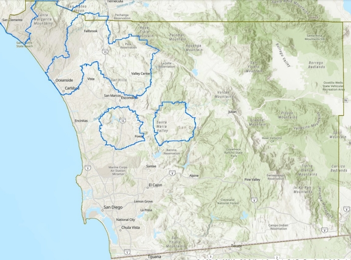 March 2026 HLB Quarantine Map San Diego Citrus Quarantine Map (as of March 2026)