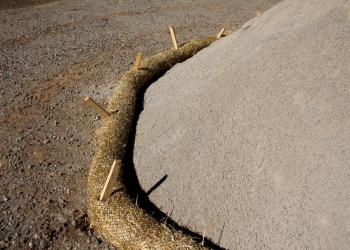 Fiber Roll Fiber roll used to prevent sediment from leaving site