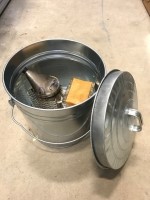 Bee smoker in noncombustible secondary container with securable lid Bee smoker in noncombustible secondary container with securable lid