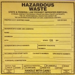 hazardous waste label