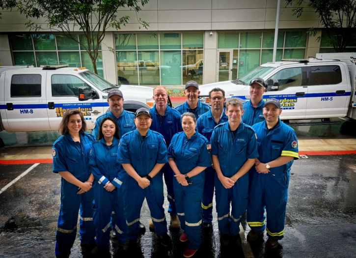 San Diego HIRT Team Photo Members of the San Diego HIRT Team in front of Hazmat Trucks