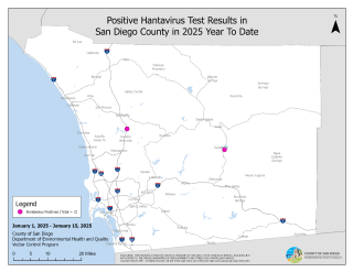 Map of hantavirus positives