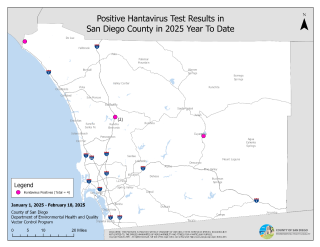 Map of hantavirus positives