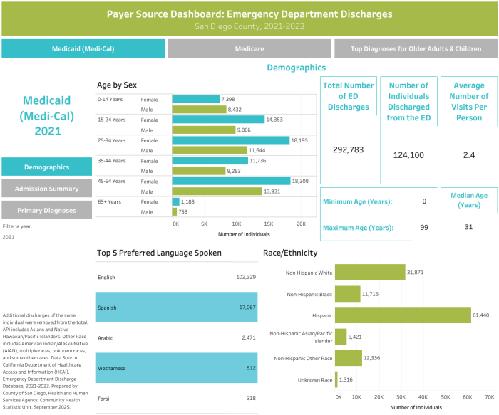 Payer Source Dashboard ED1 Payer Source Emergency Department Discharge Dashboard Image
