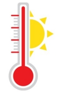 thermometer and sun graphic