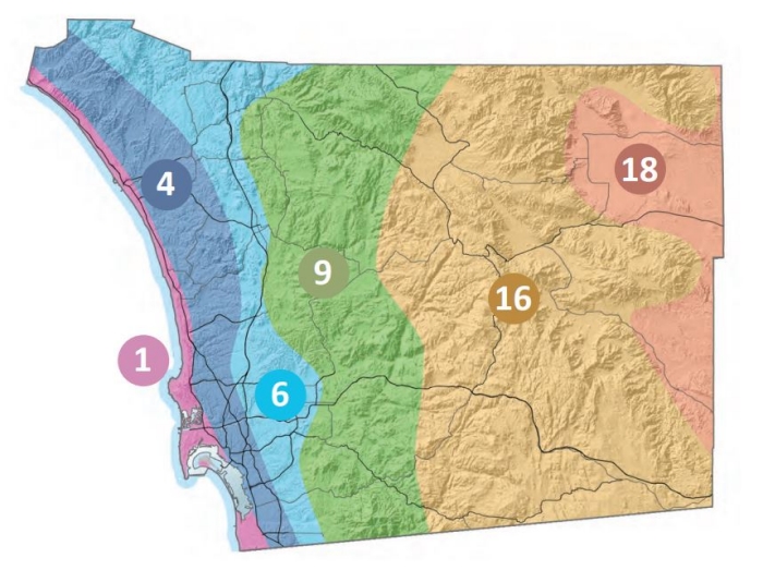 San Diego County Climate Zone Map San Diego County Climate Zone Map