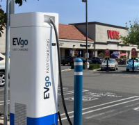 Electric Vehicle Charging Station Electric vehicle charging station in a Vons parking lot