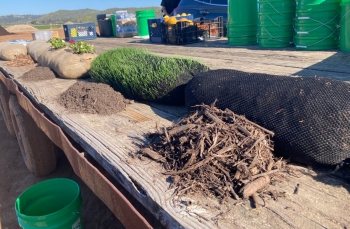 Compost and mulch display at the Compost Equipment Demonstration